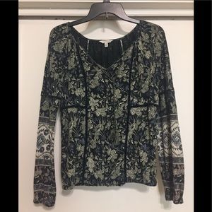 Lucky Brand boho peasant blouse size small